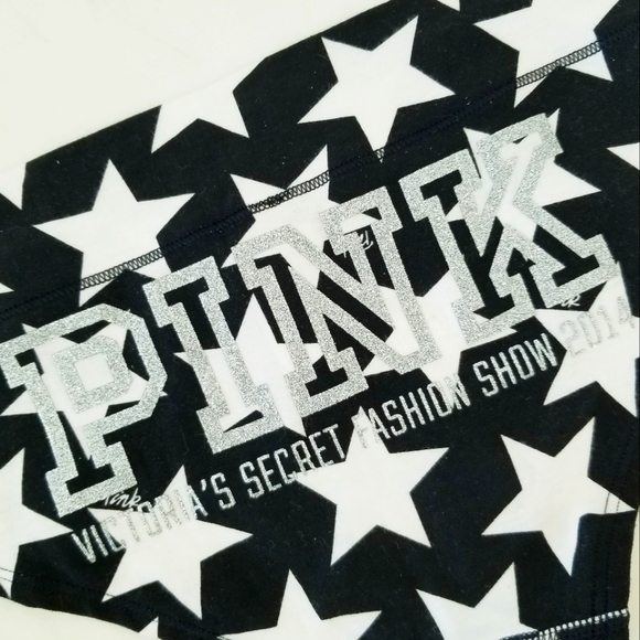 Victoria's Secret PINK Vintage Fashionshow Cotton Glitter Stars Panty NWT - Picture 8 of 12